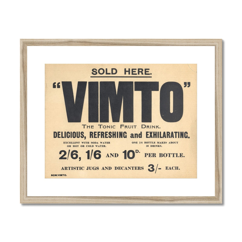 Vimto® 1936 Delicious Refreshing & Exhilarating Framed & Mounted Print