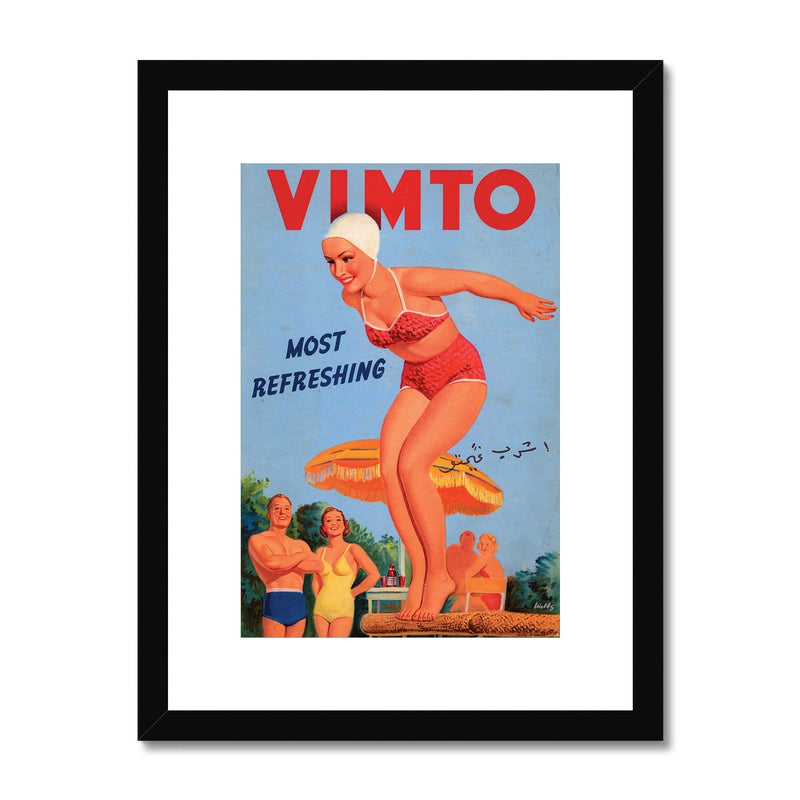 Vimto® Diving Girl 1950s Framed & Mounted Print