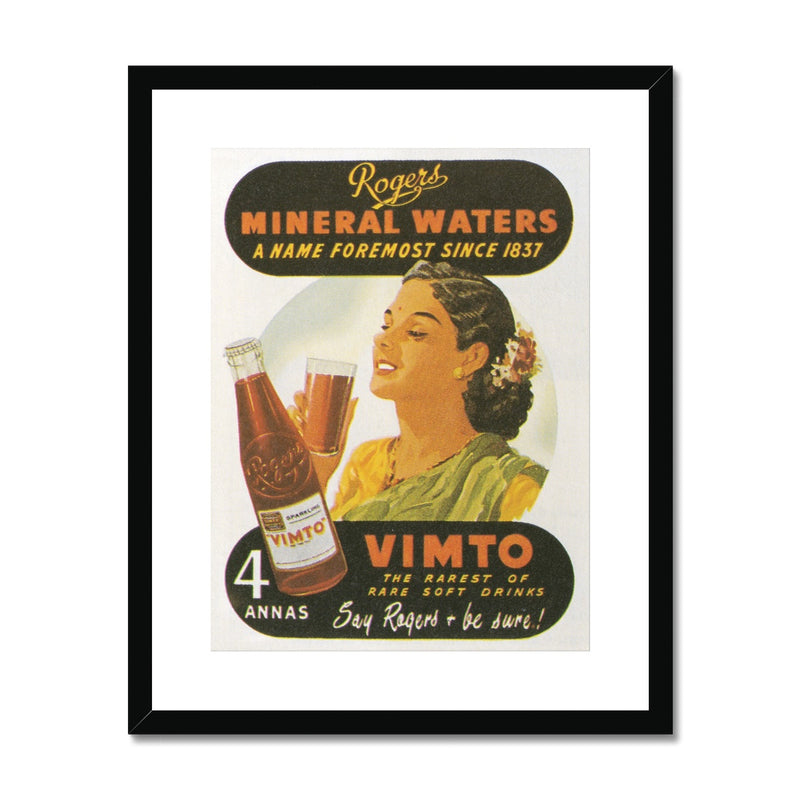 Vimto® The Rarest of Soft Drinks India 1954 Framed & Mounted Print